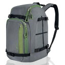 Sutekus スキー スノーボード バックパック ブーツバッグ 大型 スキーヘルメット バッグ 大容量 50L 1680D 通気穴付き (グレー)