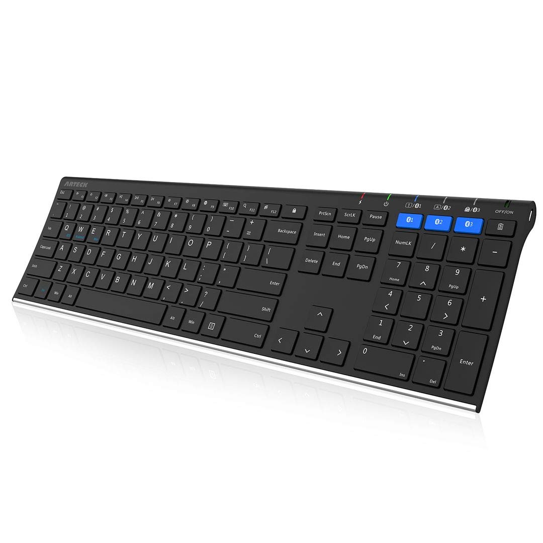 楽天VanVenusArteck Bluetoothキーボード 日本語配列 マルチデバイス ステンレススチール フルサイズキーボード iOS, Android, WindowsタブレットPC スマートフォンとの互換性あり 充電式電池内蔵で6ヶ月使用可能