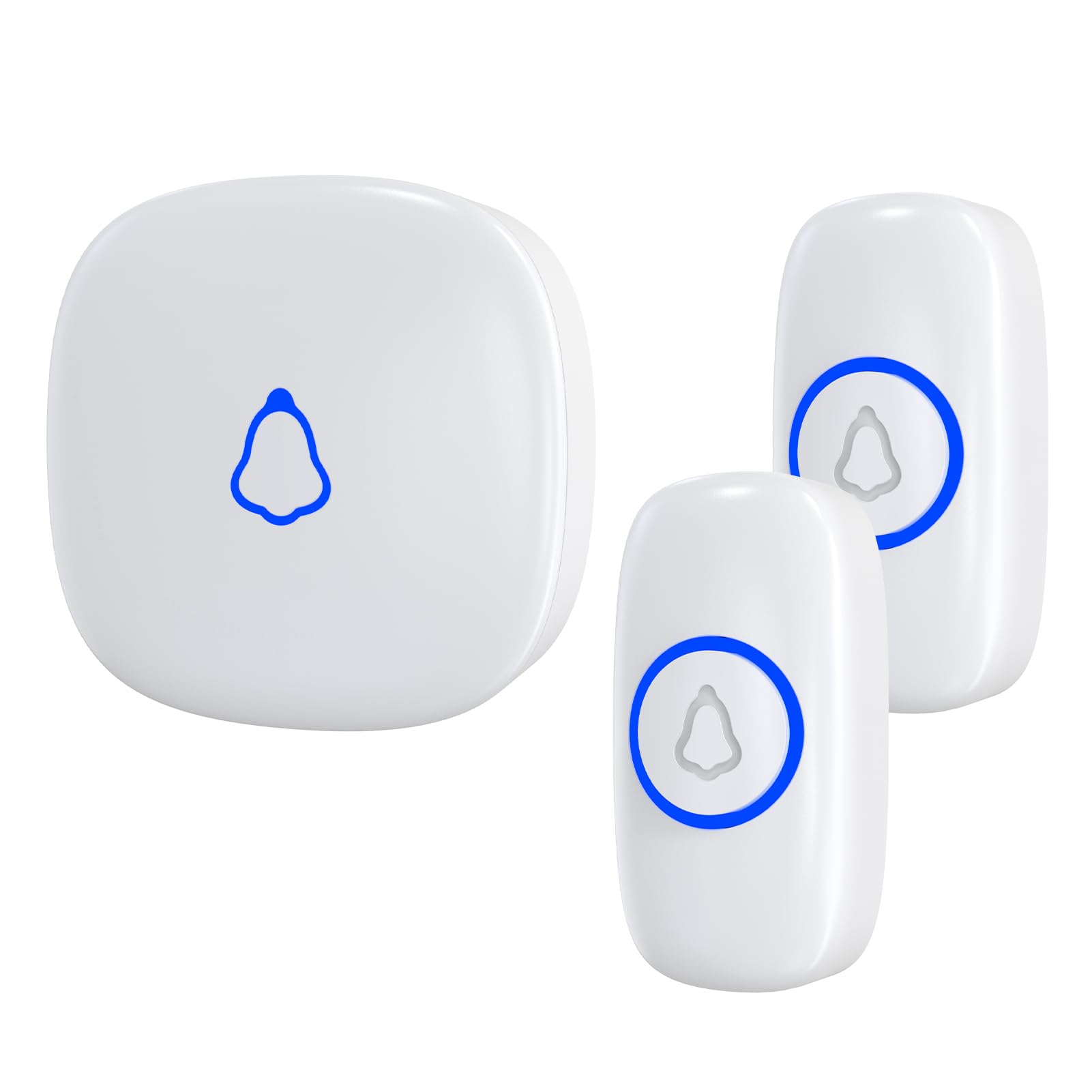 SECRUI ワイヤレスチャイム 玄関チャイム 送信機 電池式 防水防塵 工事不要 室内 受信機コンセント 音..