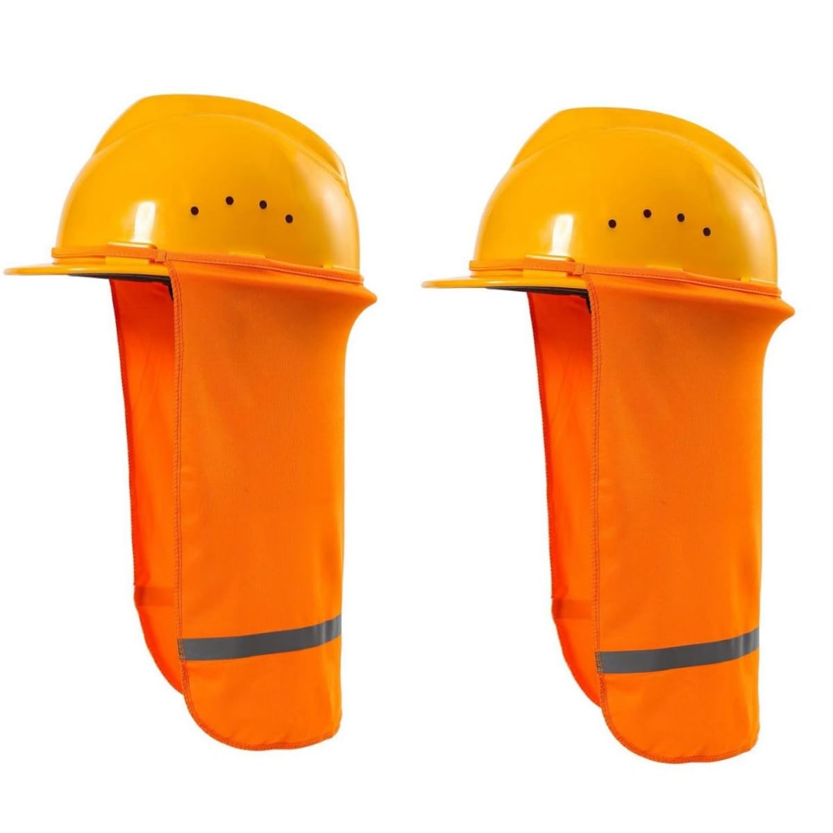 [DUOLEIMI] ヘルメット たれ 2枚 日除けカバー ネックカバー 取り付け用 タレ 冷感 帽子たれ ネックガード ネックシェード 日よけ サンシェード 高視認性 熱中症対策 吸汗速乾 (オレンジ)