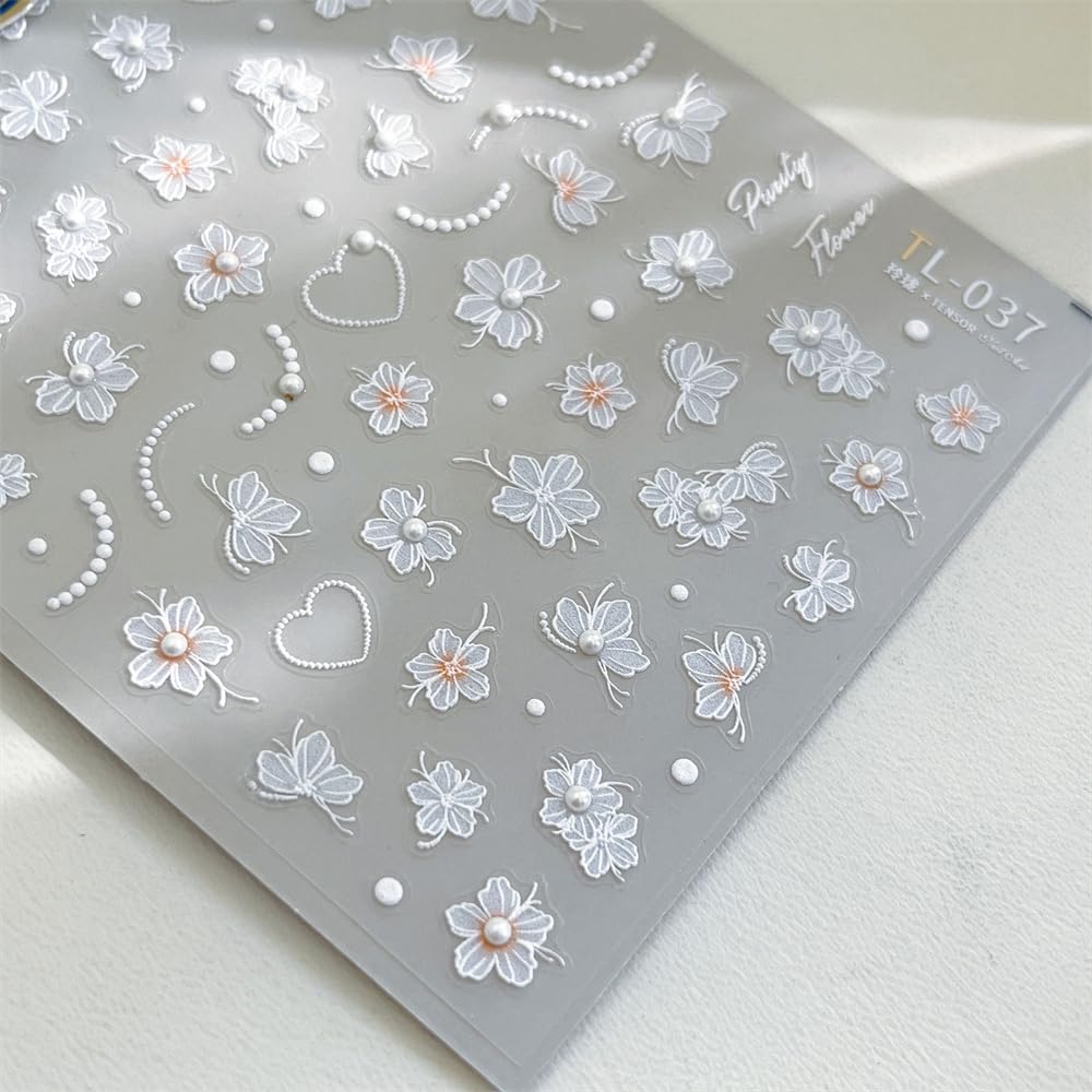 DUOLEIMI ネイルシール 桜 花 ネイルステッカー 透け感 白 ネイルデザイン ネイルアート シール フラワ..