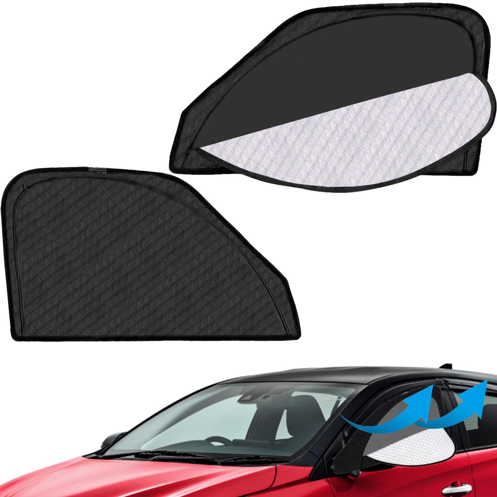 強化版 アルファード との互換性あり 40系 サンシェード マグネット式 サイド用 車窓日よけ 車中泊 車種専用 2in1一体式 カーシェード 遮光 メッシュカーテン 車内の目隠 防蚊 日除け 通気性 UVカット 紫外線カット 虫よけ 折り畳み式 簡単着脱