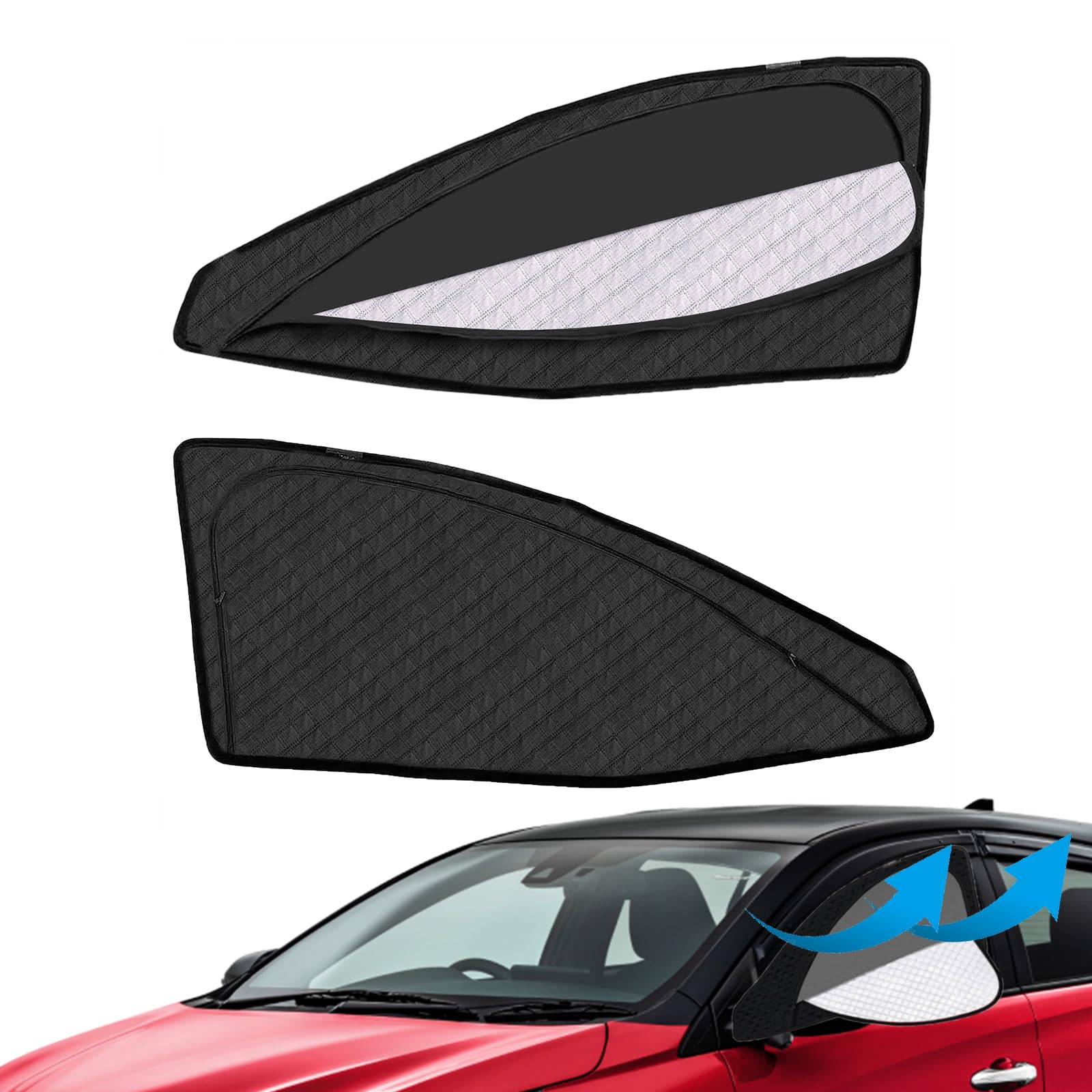 強化版 トヨタ との互換性あり プリウス 50系 サンシェード マグネット式 サイド用 車窓日よけ 車中泊 車種専用 2in1一体式 カーシェード 遮光 メッシュカーテン 車内の目隠 防蚊 日除け 通気性 UVカット 紫外線カット 虫よけ 折り畳み式 簡単