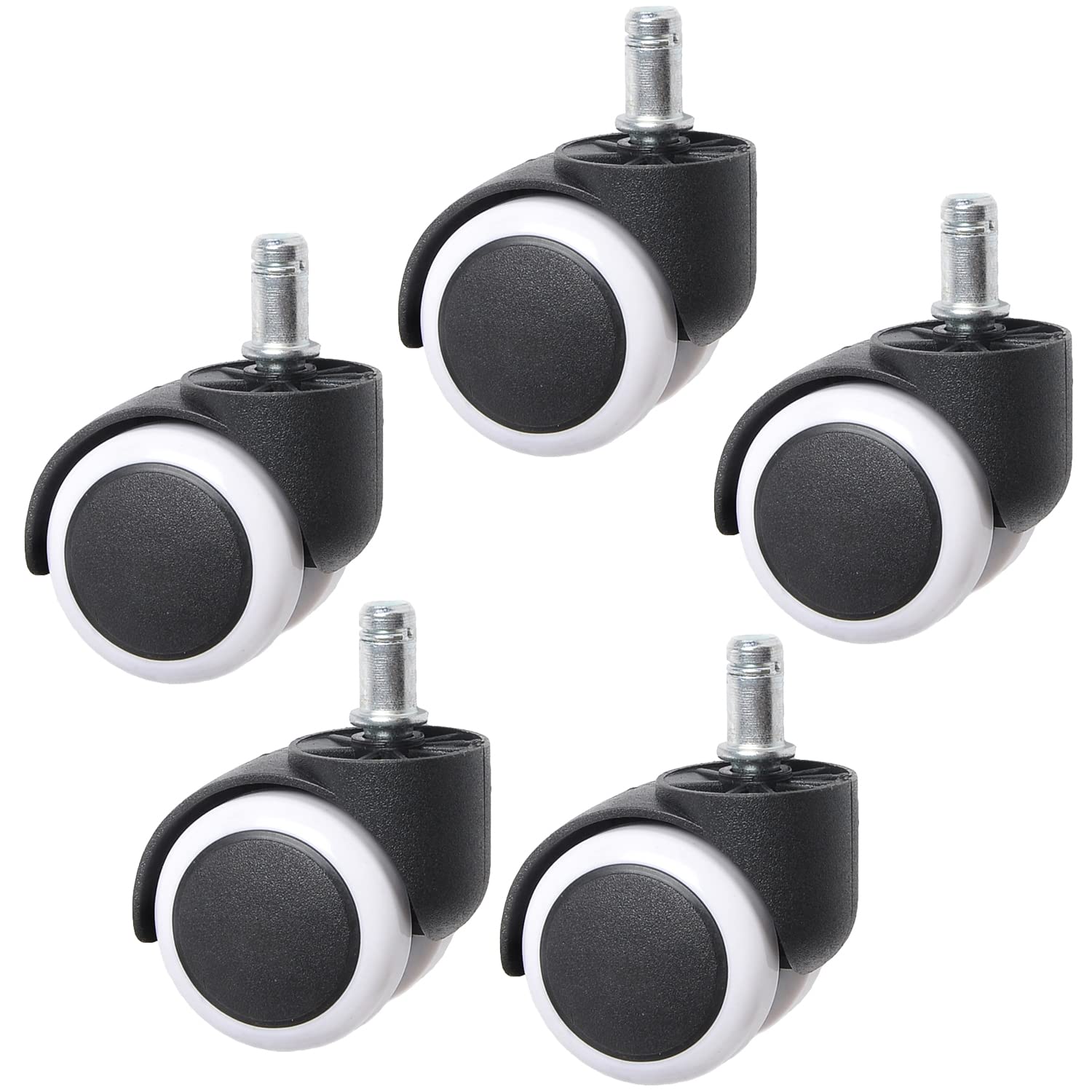 樂天商城 - BESTU キャスター オフィスチェア用 50mm ホイール OA チェア交換用 差込式 ウレタンキャスター 360度回転 静音 適応穴直径11mm 取替え 5個セット ホワイト