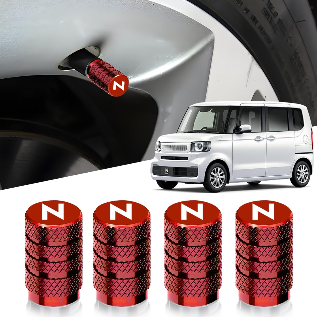 LUTU バルブキャップ N-BOX全シリーズ N系全シリーズ JF1 JF2 JF3 JF4 JF5 JF6アルミニウ材質 タイヤバ..