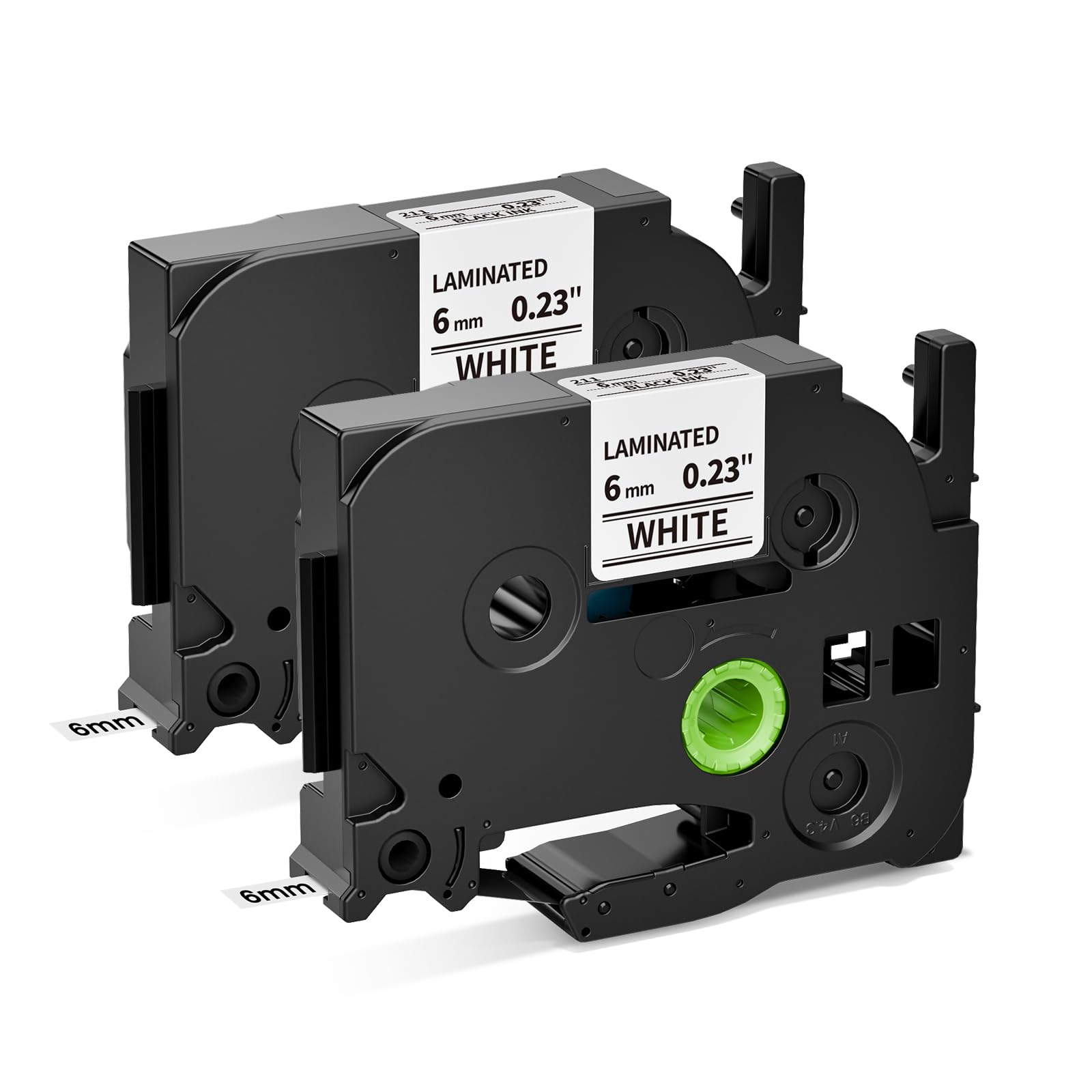 Greateam 2個 ピータッチ テープ 6mm 白互換ブラザー工業 ピータッチ ラミネートテープ TZe-211 互換 ブラザー テプラ 白 6mm, 白底黒字, ブラザー ラベルライター ピータッチキューブ PT-P300BT PT-J100 PT-