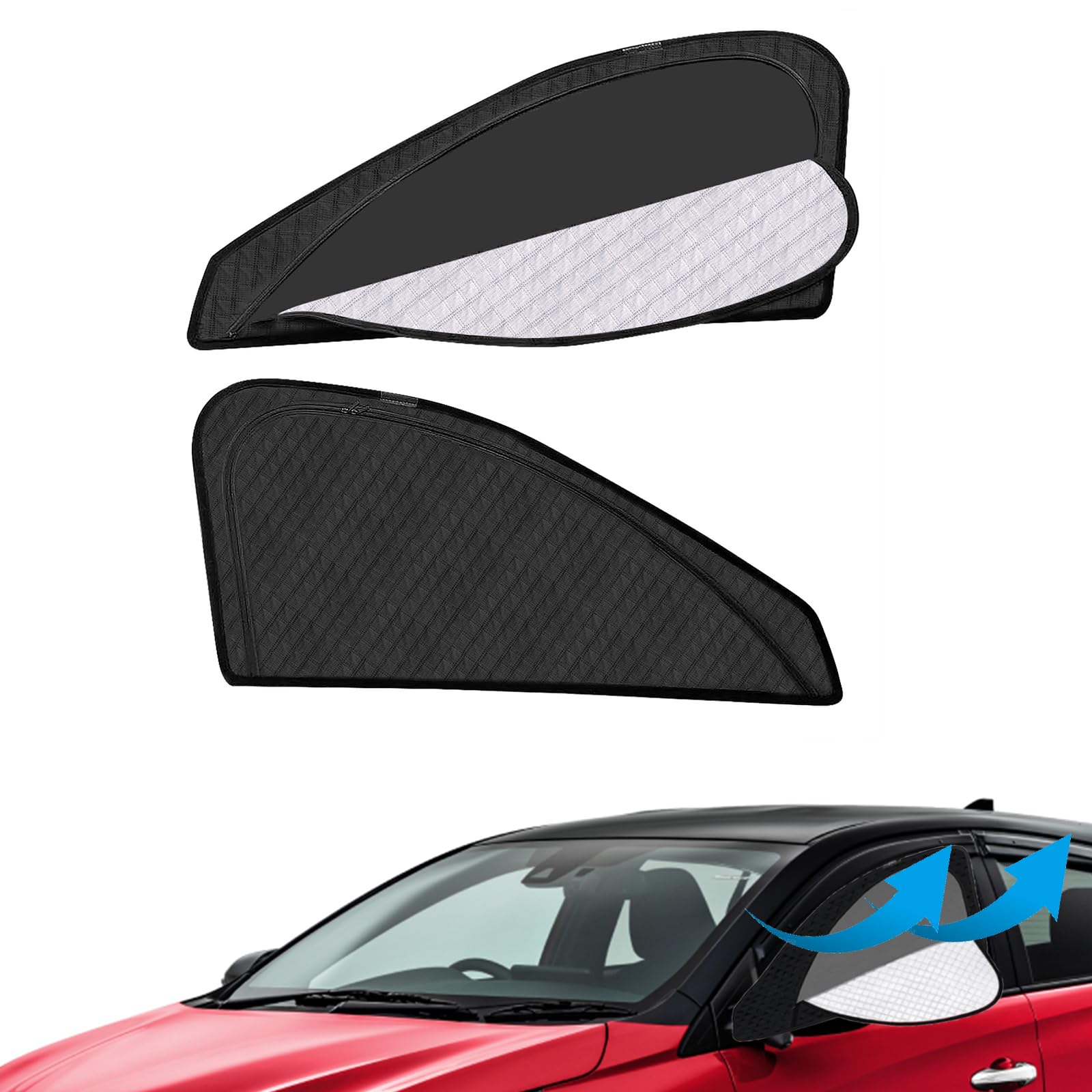 強化版 マツダ との互換性あり CX-5 サンシェード マグネット式 サイド用 車窓日よけ 車中泊 車種専用 2in1一体式 カーシェード 遮光 メッシュカーテン 車内の目隠 防蚊 日除け 通気性 UVカット 紫外線カット 虫よけ 折り畳み式 簡単着脱 2