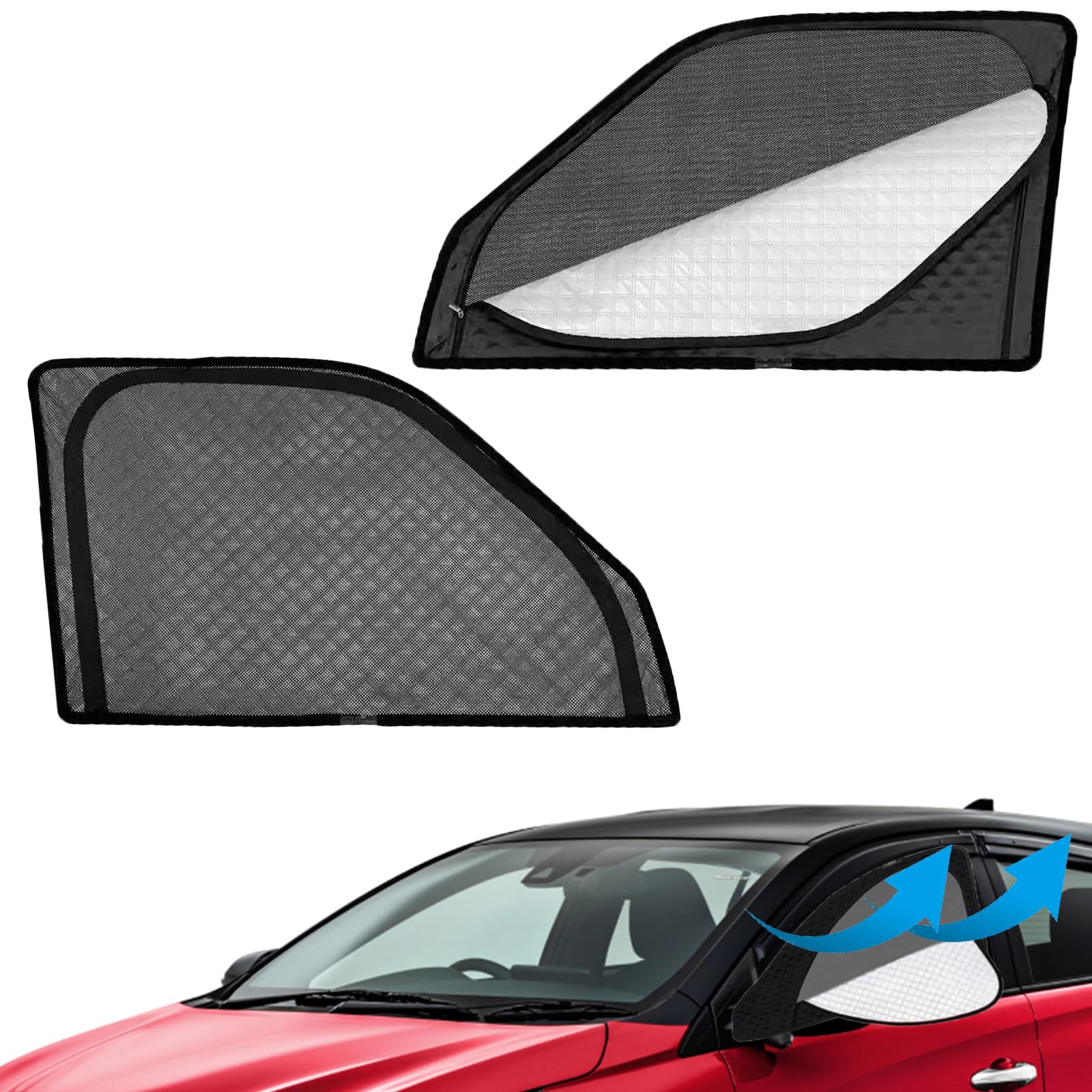 強化版 ヴォクシー との互換性あり ノア 90系 サンシェード マグネット式 サイド用 車窓日よけ 車中泊 車種専用 2in1一体式 カーシェード 遮光 メッシュカーテン 車内の目隠 防蚊 日除け 通気性 UVカット 紫外線カット 虫よけ 折り畳み式 簡単