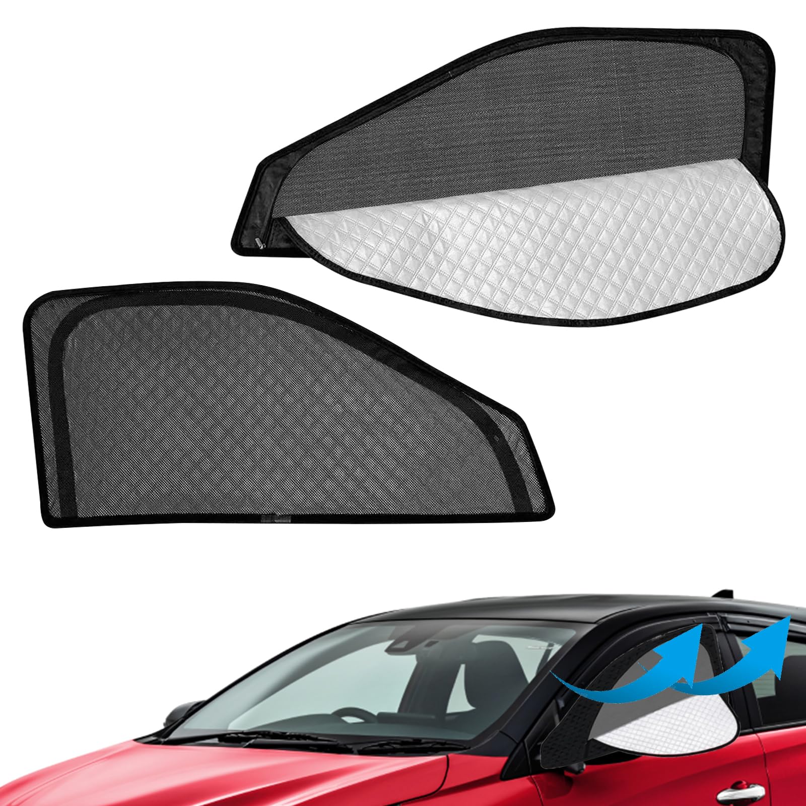 強化版 トヨタ との互換性あり ライズ RAIZE サンシェード マグネット式 サイド用 車窓日よけ 車中泊 車種専用 2in1一体式 カーシェード 遮光 メッシュカーテン 車内の目隠 防蚊 日除け 通気性 UVカット 虫よけ 紫外線カット 折り畳み式 簡