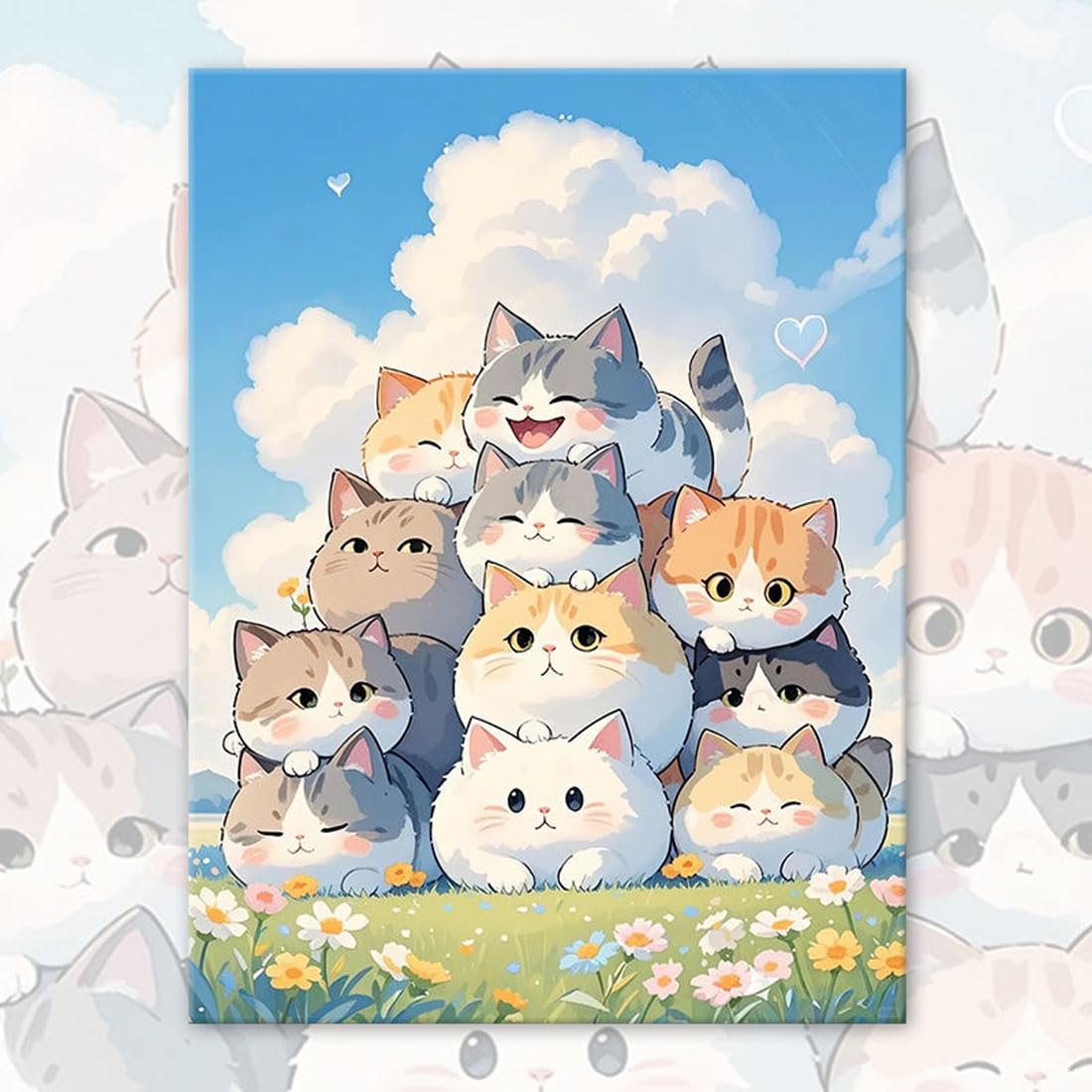 樂天商城 - LEADINTOP ダイヤモンドアート 四角いビーズ キット 猫 40x50cm モザイクアート スクエアビーズ ビーズアート セット 初心者向け 大人 子供 DIY 手芸 かわいい アート装飾 プレゼント用