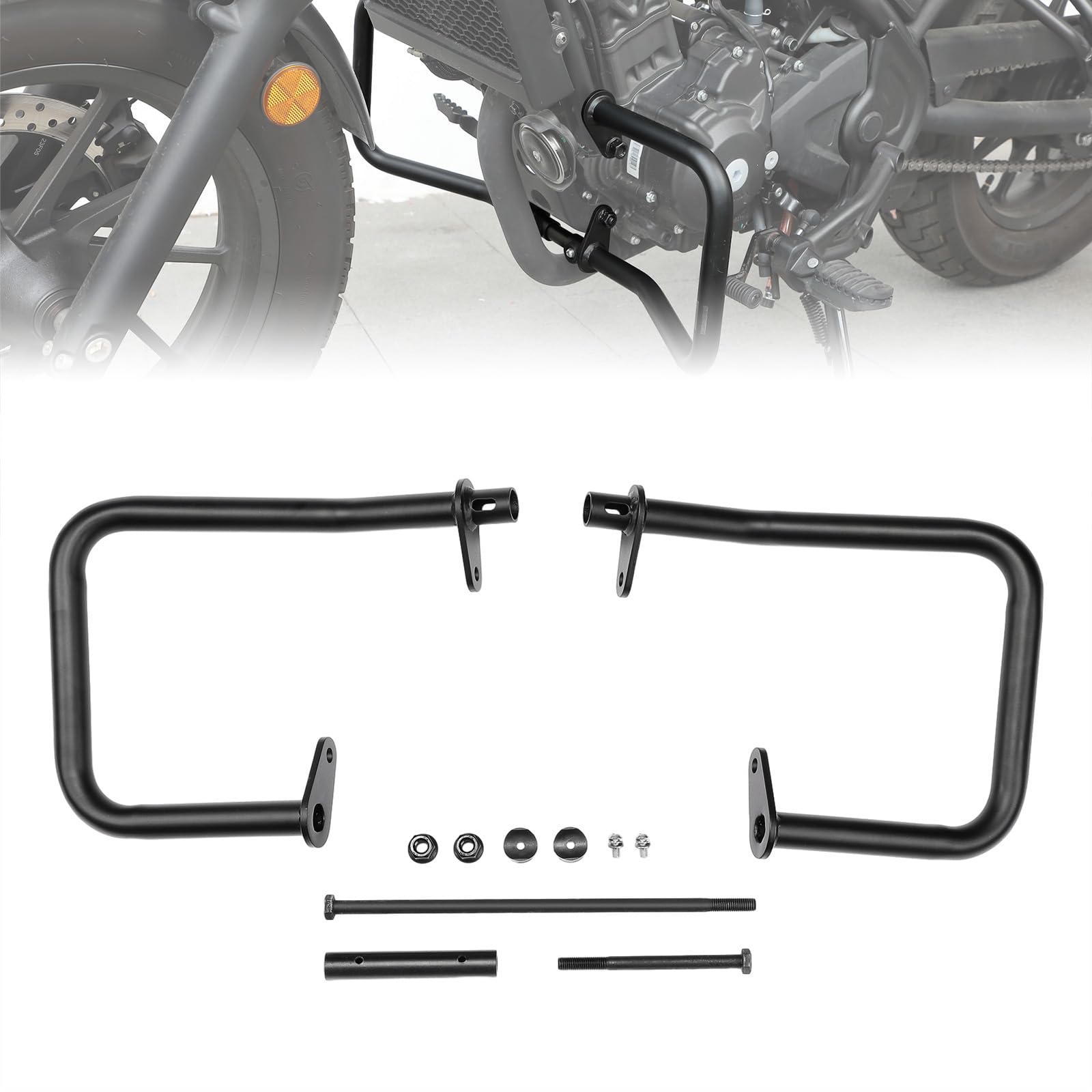 KEMIMOTO バイク用 エンジンガード レブル250(17-23)専用 φ25.4 ブラケット機能 パイプエンジンガード ..