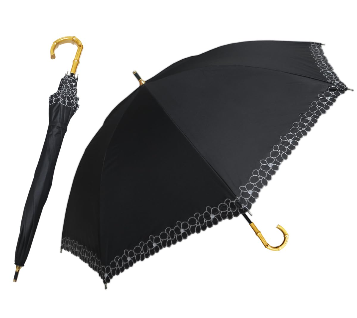 hiino kano 傘 レディース 日傘 uvカット 遮光 長傘 日傘兼用雨傘 レディース 超軽量 約250g バンブーハンドル 母の日のプレゼント 敬老の日...