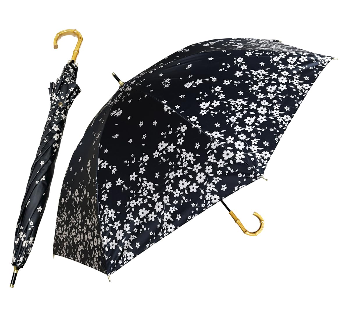 hiino kano 傘 レディース 日傘 uvカット 遮光 長傘 日傘兼用雨傘 レディース 超軽量 約250g バンブーハンドル 母の日のプレゼント 敬老の日...