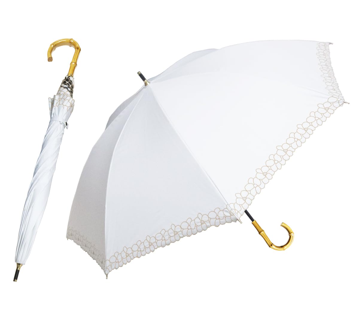 hiino kano 傘 レディース 日傘 uvカット 遮光 長傘 日傘兼用雨傘 レディース 超軽量 約250g バンブーハンドル 母の日のプレゼント 敬老の日...