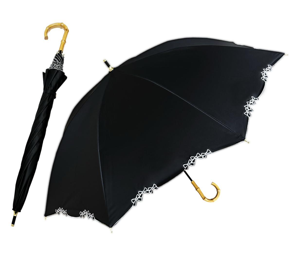 hiino kano 傘 レディース 日傘 uvカット 遮光 長傘 日傘兼用雨傘 レディース 超軽量 約250g バンブーハンドル 母の日のプレゼント 敬老の日...