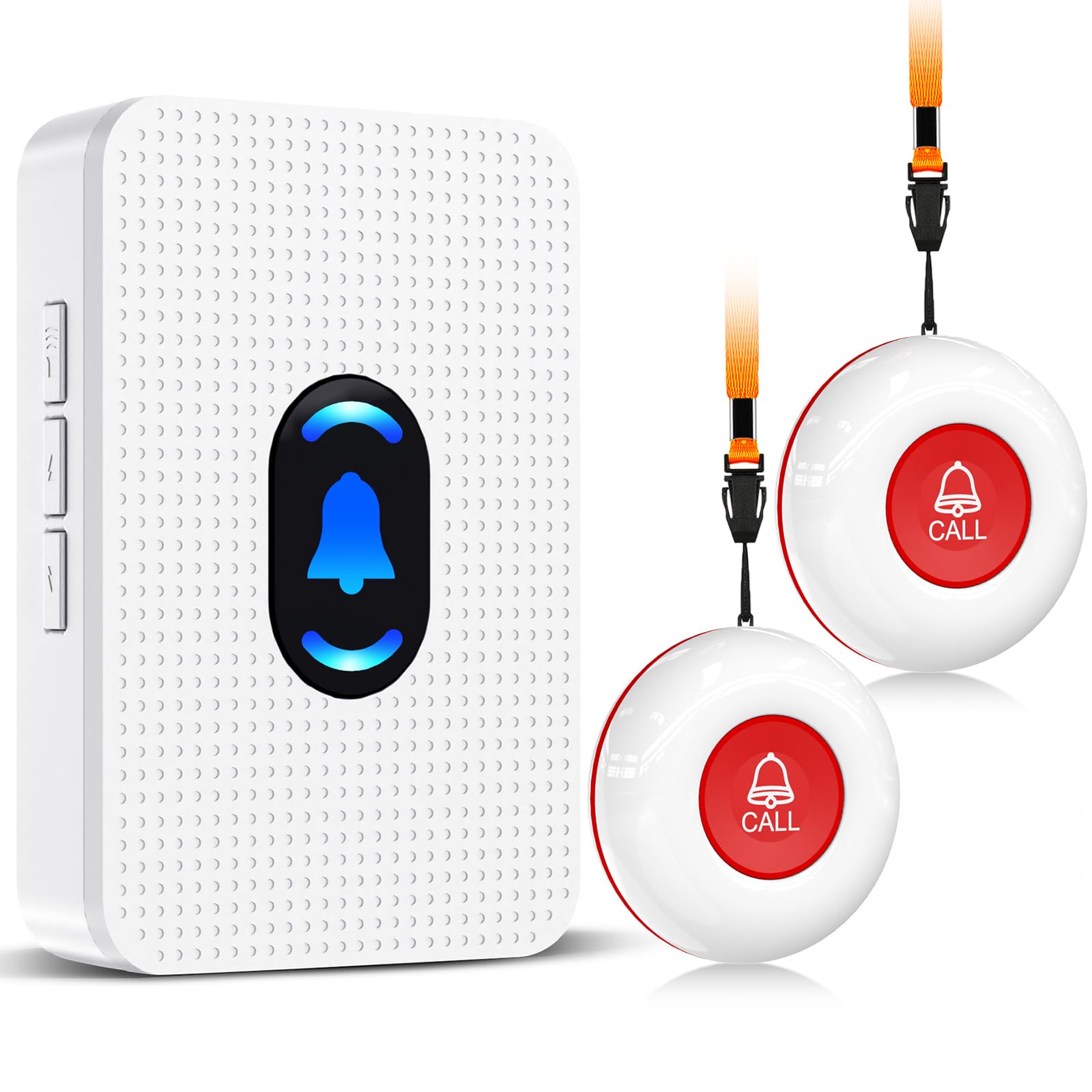 DAYTECH 介護呼び鈴 ワイヤレスチャイム 呼び出しベル介護用 防水 介護用緊急連絡ベル SOS 呼び出しボ..