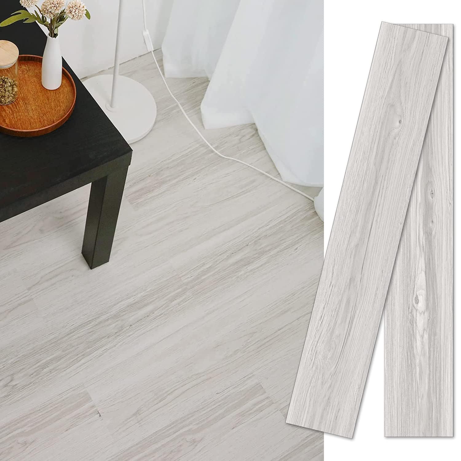 クッション フロア タイル 木目 置くだけ 配送込み 12枚入り 約1畳 床 リメイクシート 賃貸 防水 厚手 クッションフロア 畳 店舗 トレイ用 diy フロリング床材 （柄番号034）