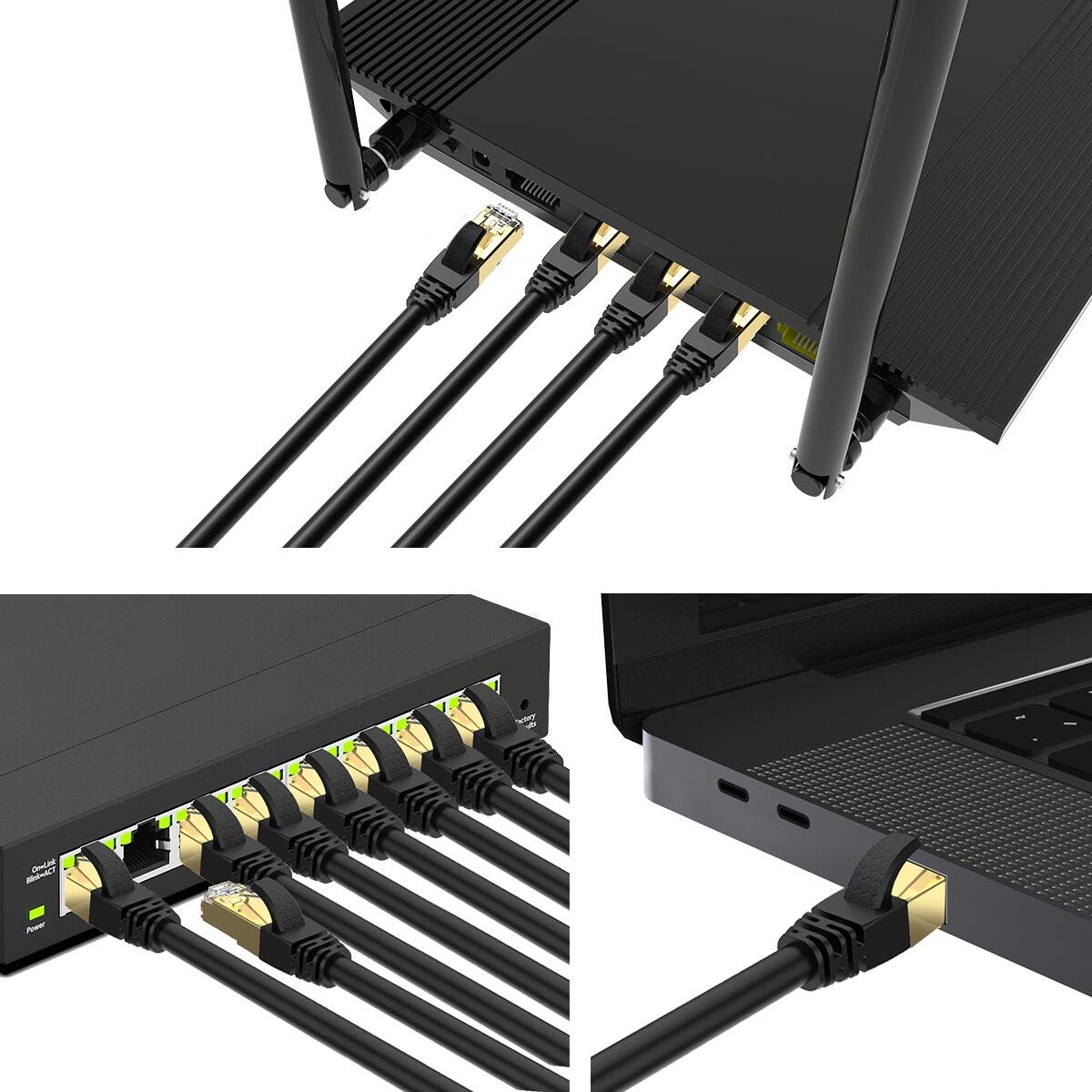 2m Veetop CAT8 LANケーブル カテゴリ-8 超高速 防水 難燃 耐磨 耐候性 金ツメ RJ45コネクタ ギガビット 40Gbps 2000MHz 26awg 爪折れ防止 二重シールド パソコン 有線lanケーブル PS4 PS5ゲーム用 有