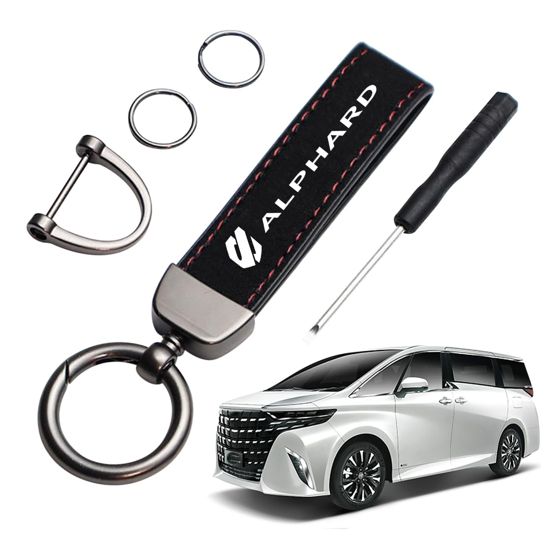 [LUTU] 新型アルファード40系 30系 20系~全シリーズ適用 キーホルダー 車 アルファード 鍵 キーホルダー キーケース キーチェーン 専用ロゴ 回転調整機能 防錆 落下防止 手触りいい ドイツデザイン 高耐久性 防水 防傷 おしゃれ プレゼント