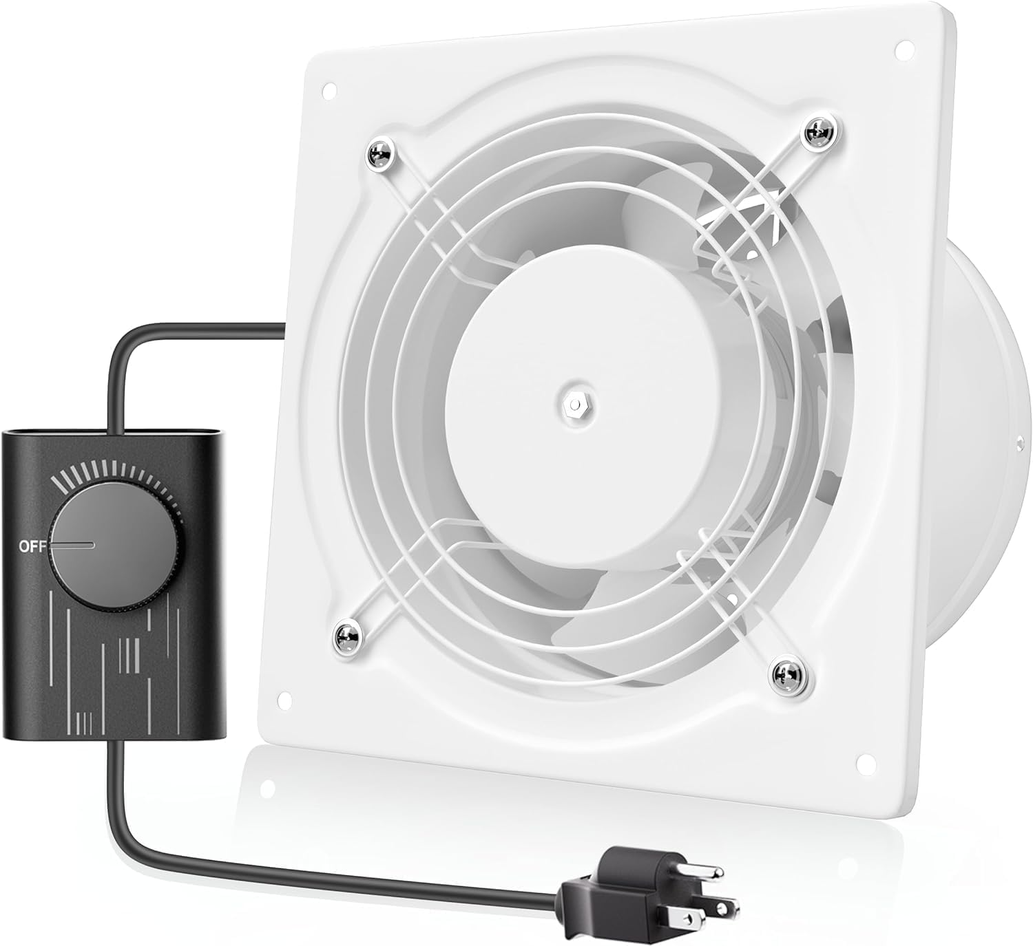 Other - Okryain 強化型換気扇 150mm 壁付け換気扇 家庭用工業ファン 風量調整可能 ダクトファン 倉庫/トイレ/キッチン換気排気用 (150mm-白)