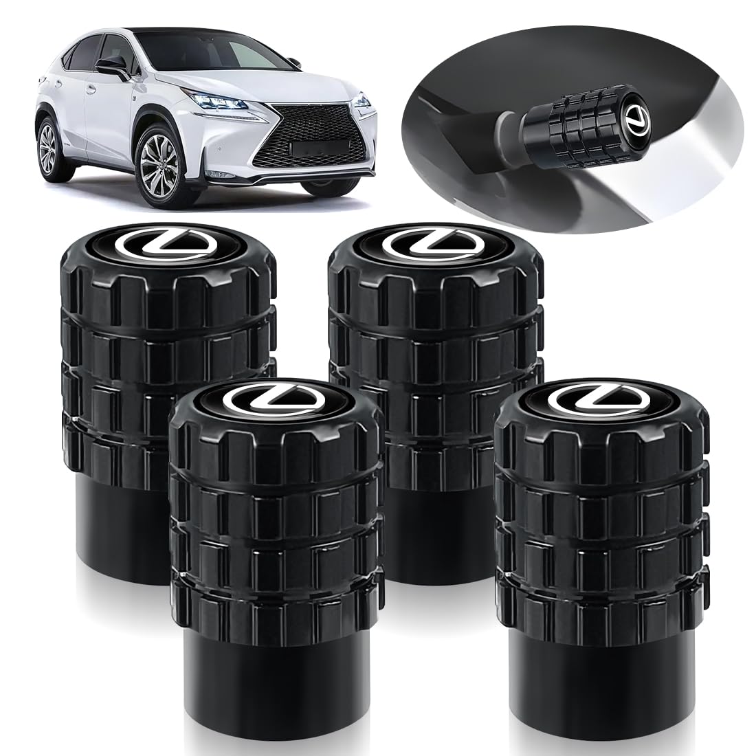 LUTU バルブキャップ レクサス全シリーズ タイヤバルブ 防錆 防腐食 外装アクセサリー カーパーツ 流線..