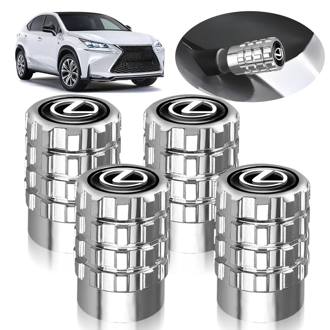 LUTU バルブキャップ レクサス全シリーズ タイヤバルブ 防錆 防腐食 外装アクセサリー カーパーツ 流線..