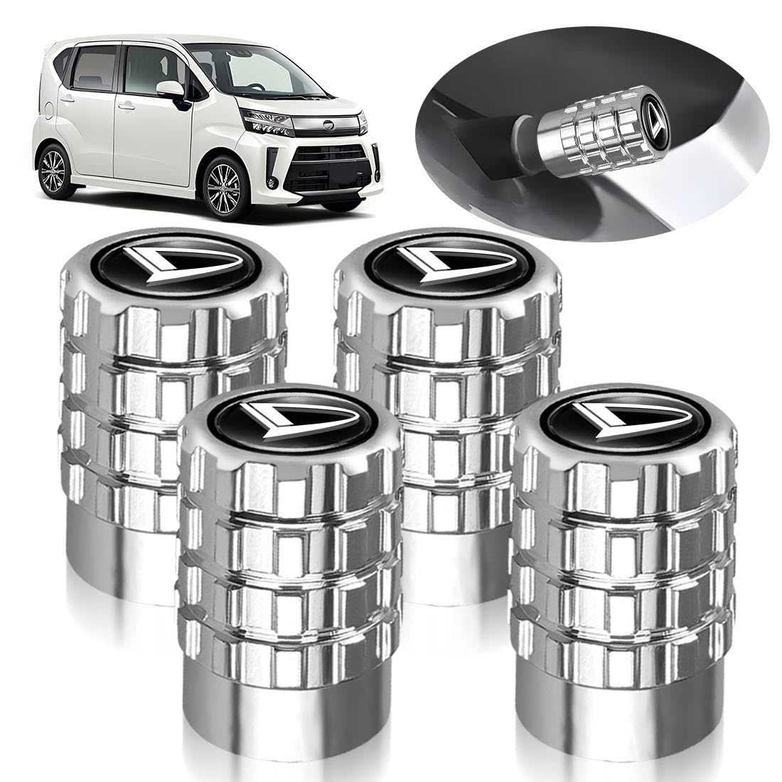 LUTU バルブキャップ ダイハツ全シリーズ タイヤバルブ 防錆 防腐食 外装アクセサリー カーパーツ 流線..