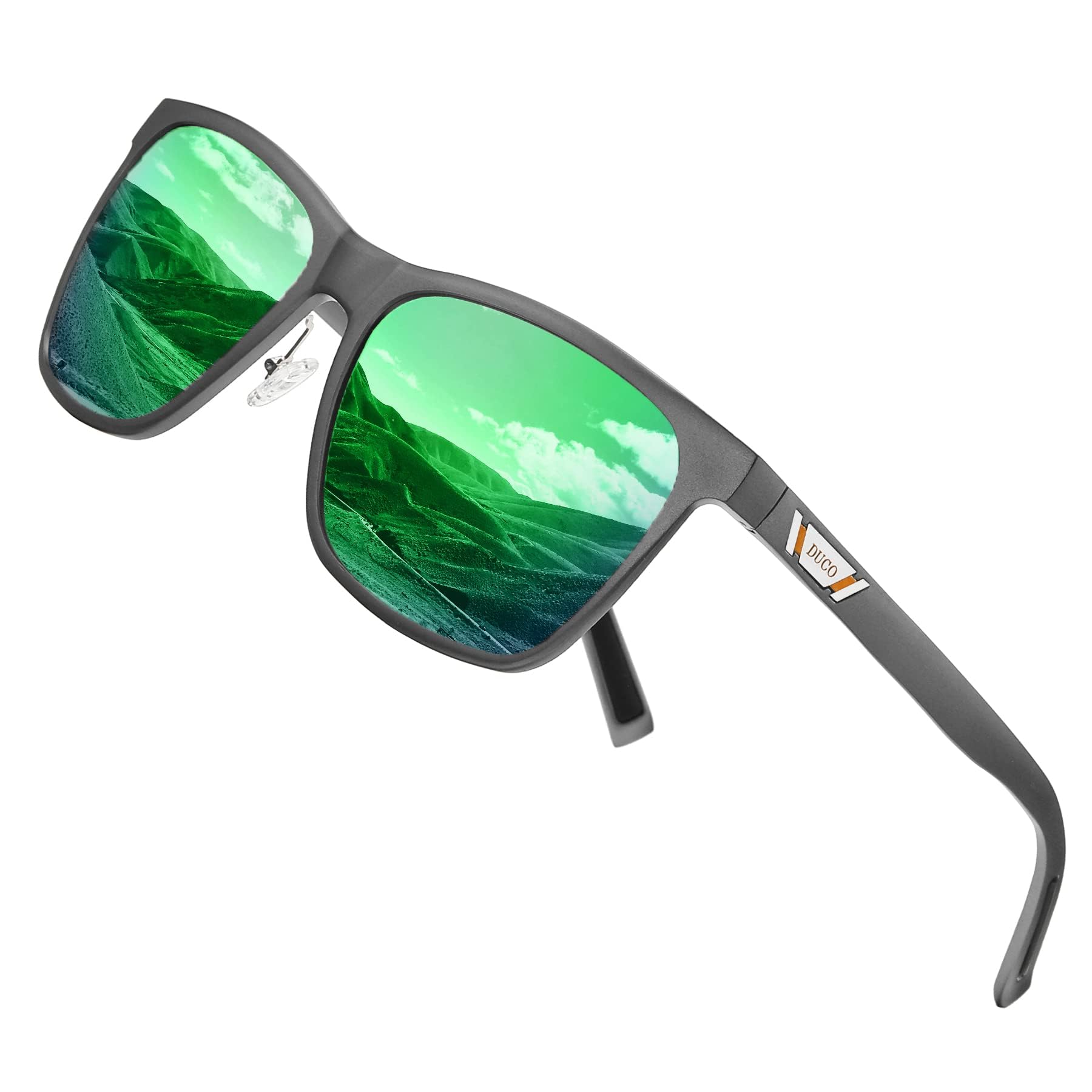 楽天VanVenus[DUCO] サングラス メンズ 運転用 偏光 サングラス 釣り用 UV400 へんこう さんぐらす ウェリントン sunglasses for men AL-MG合金 3029H （グレー・グリーン）