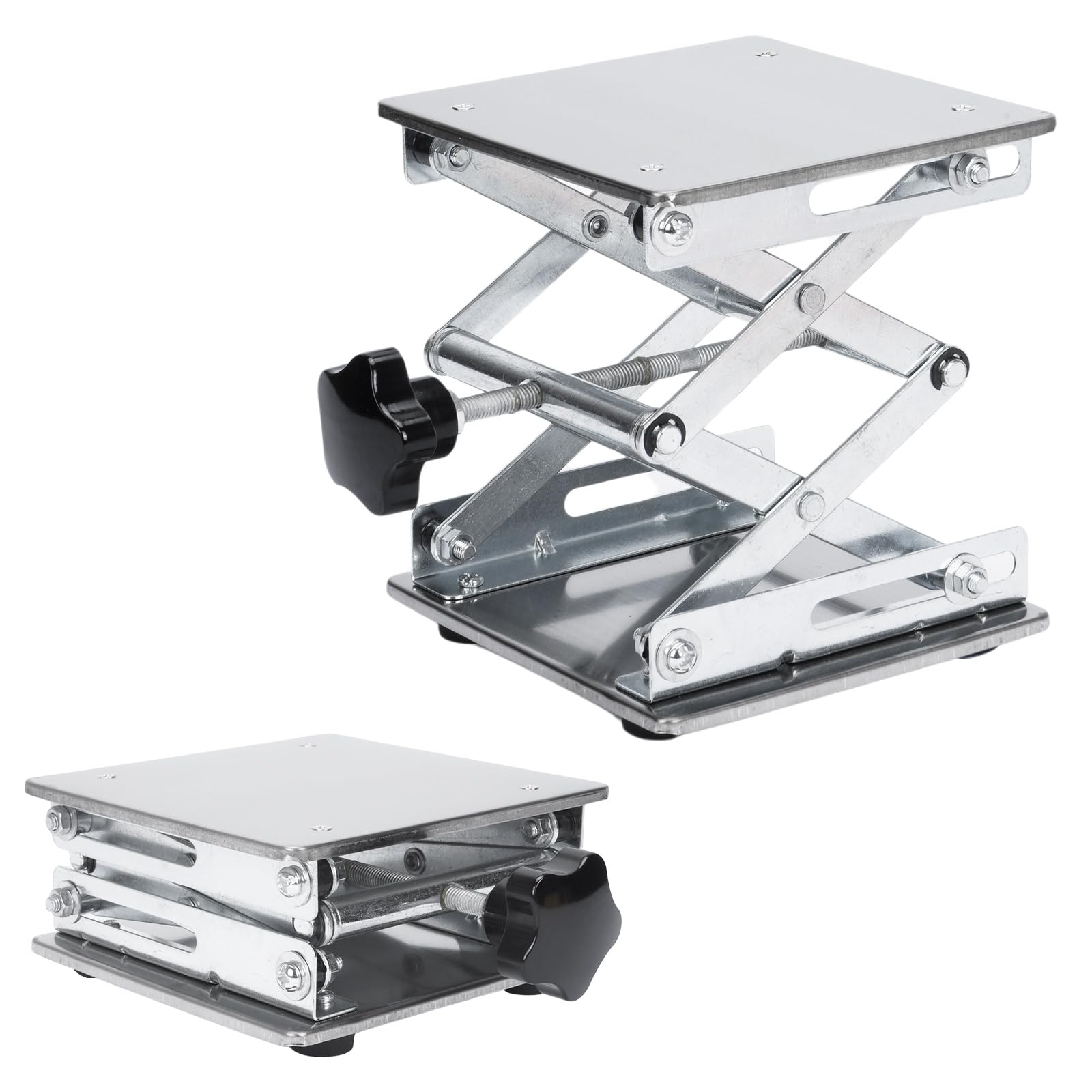 aleawol ラボジャッキ 昇降台 実験用 150×150x260mm ステンレス鋼 折りたたみ作業台 小型ジャッキ 実験..