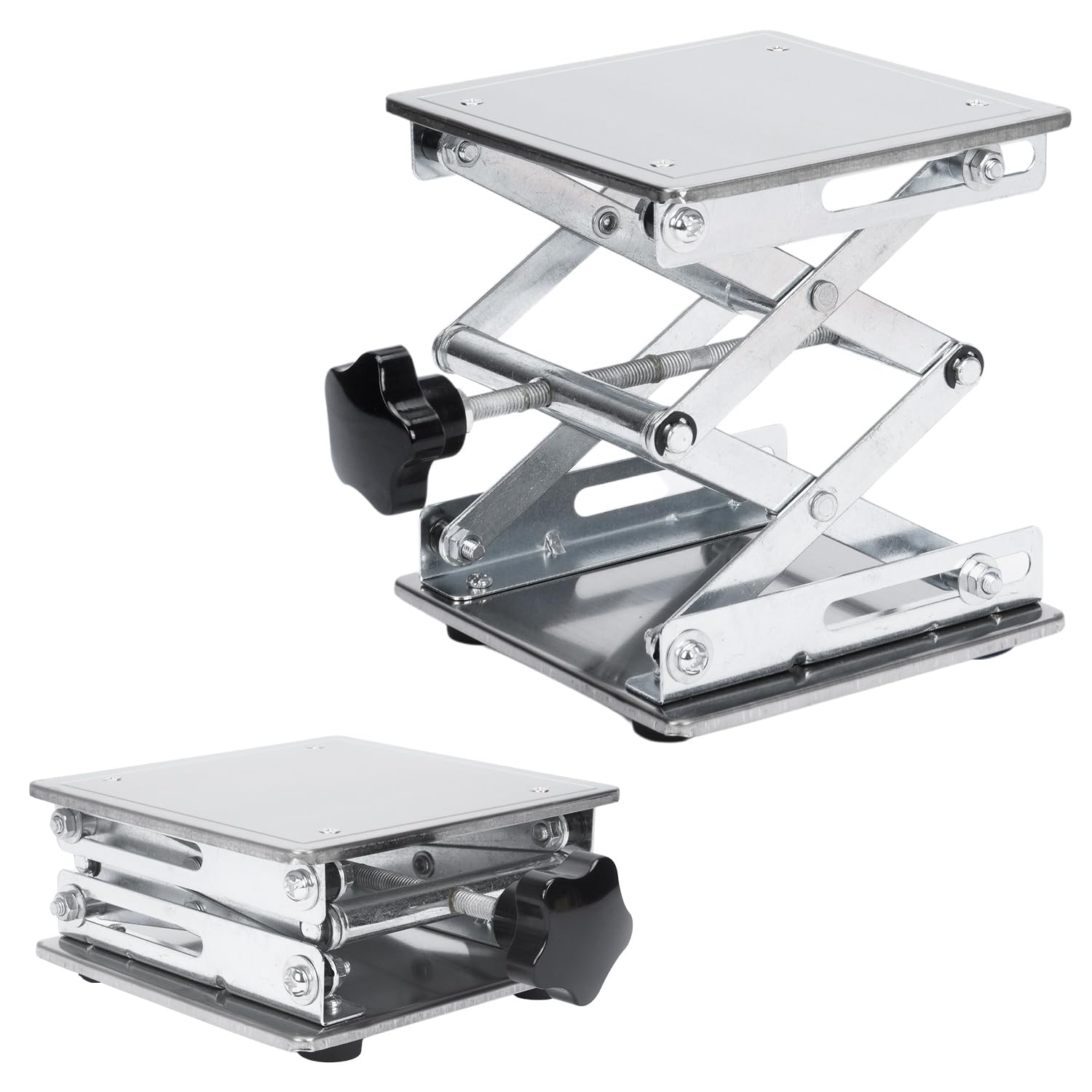 aleawol 200×200x280mm ラボジャッキ 昇降台 実験用 ステンレス鋼 折りたたみ作業台 小型ジャッキ 実験..
