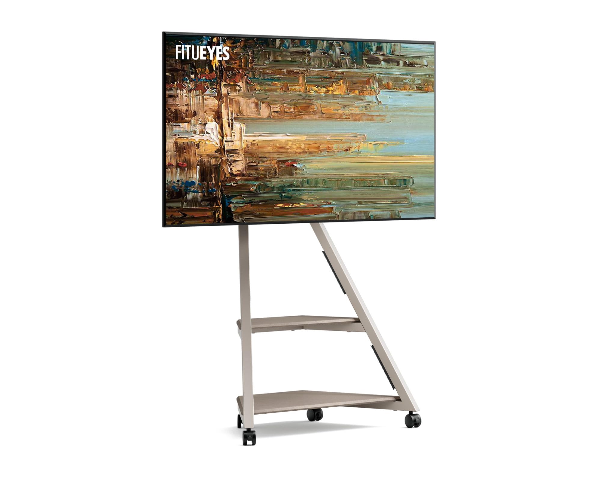 樂天商城 - FITUEYES DESIGN テレビスタンド キャスター付き 壁寄せ 32 43 50 55 60 65インチ対応 ロータイプ コーナーテレビ台 ケーブル管理 移動式 デザイン 高さ調節 首振り インテリア 安定性 エッフェルシリーズ カーキ色