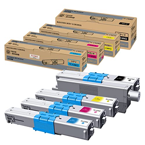 Rakuten - TC-C4AK2 互換トナーカートリッジ OKI 用 4色セット TC-C4AC2 TC-C4AM2 TC-C4AY2 対応機種: C332 MC363 C332dn MC363dn C332dnw MC363dnw
