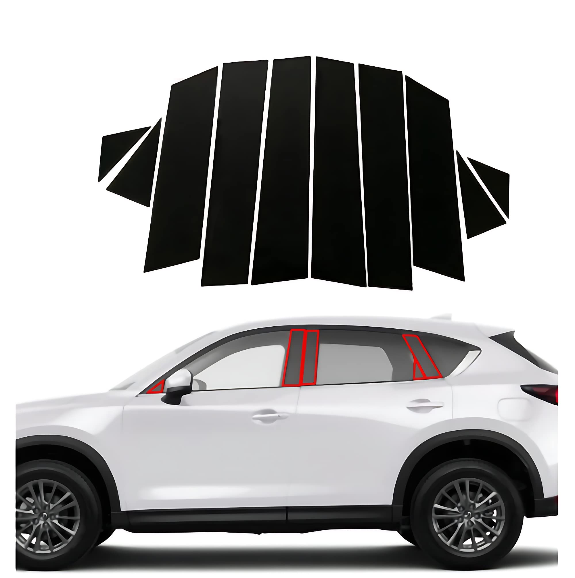 マツダ CX-5 KF系(2017年2月~現行) ピラーガーニッシュ 純正サイドバイザー ステッカーガーニッシュ保..