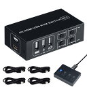 ELEVIEW KVMスイッチ 4K HDMI USB 切替器 4ポート(PC4台用)4K@60Hz HDMI2.0 HDCP2.2 キーボード/マウス/モニターを共有 簡単接続 ドライバー不要 手元スイッチ&USBケーブル付き EHD-611N
