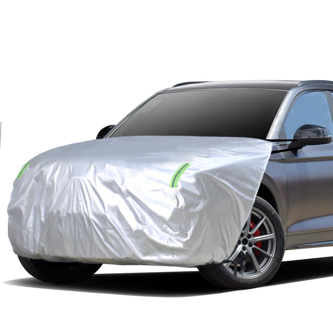 ANBEN ボンネットカバー 自動車ボンネットカバー 厚地でしっかりし 防炎 ボンネット保護カバー 車カバー 裏起毛タイプ ヘッドライト劣化 日焼け防止とアンチエイジング 蛍光反射ストリップ付き UV-M (SUV/オフロード車用UV-Mサイズ)