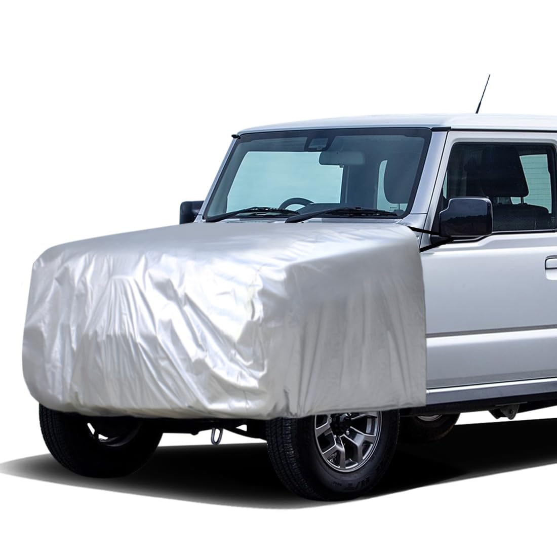 ANBEN ボンネットカバー 防炎フロント保護カバー 210D厚手オックスフォード生地 自動車ボンネットカバー 車カバー ヘッドライト劣化 日焼け防止とアンチエイジング 裏起毛タイプ (軽自動車用WX-Mサイズ)