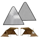 GOGlamping G・G PUP 2.0パップテント専用 三角窓用メッシュシートと三角窓用耐熱シート 通気 煙突 ガード 遮熱 軽量 収納バッグ付き コンパクト 設営簡単 4シーズン適用 (黒) 通気