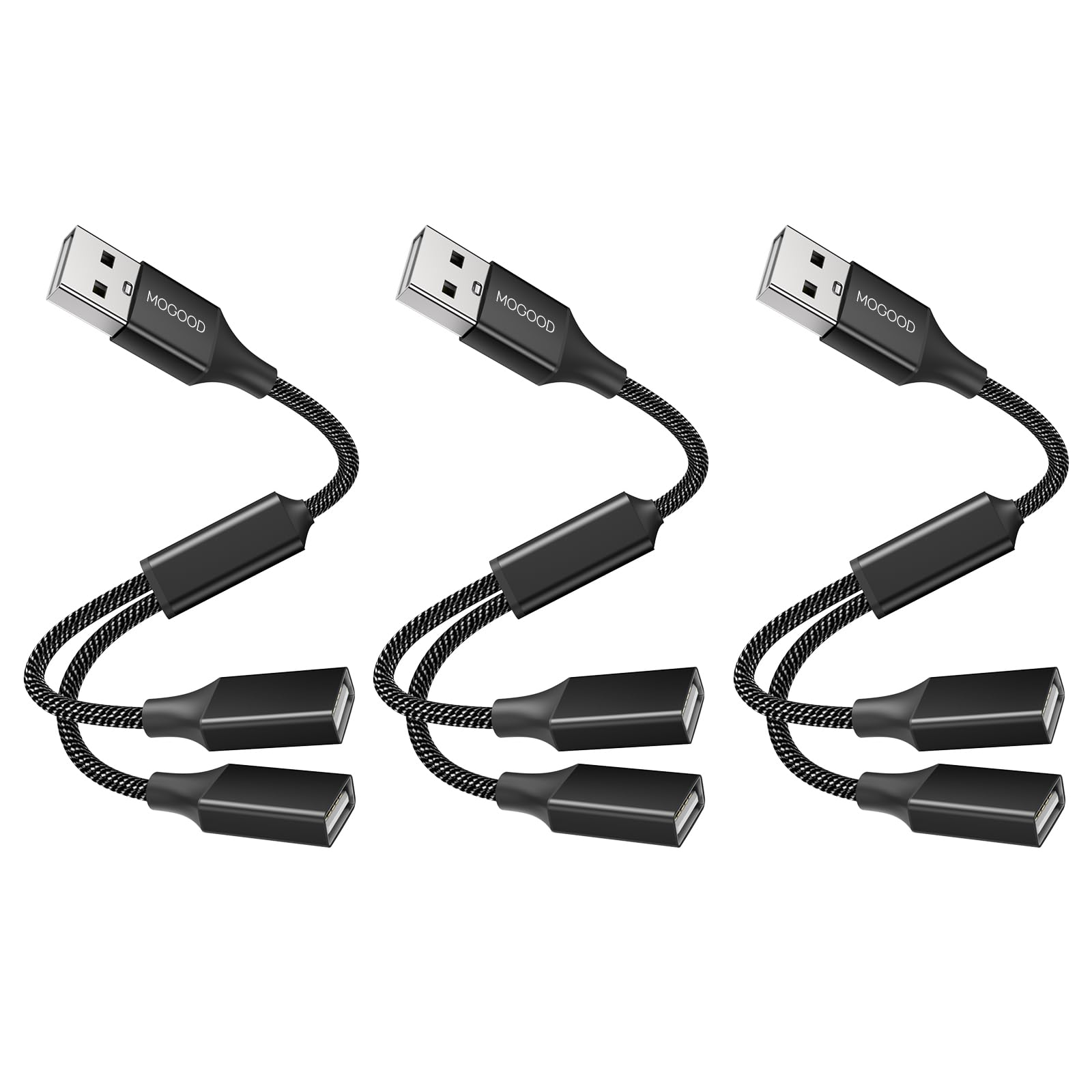 MOGOOD USB分岐器 Yケーブル USB1進2出アダプタ充電/データ伝送のためのダブルUSB 2.0電源ケーブル拡張..