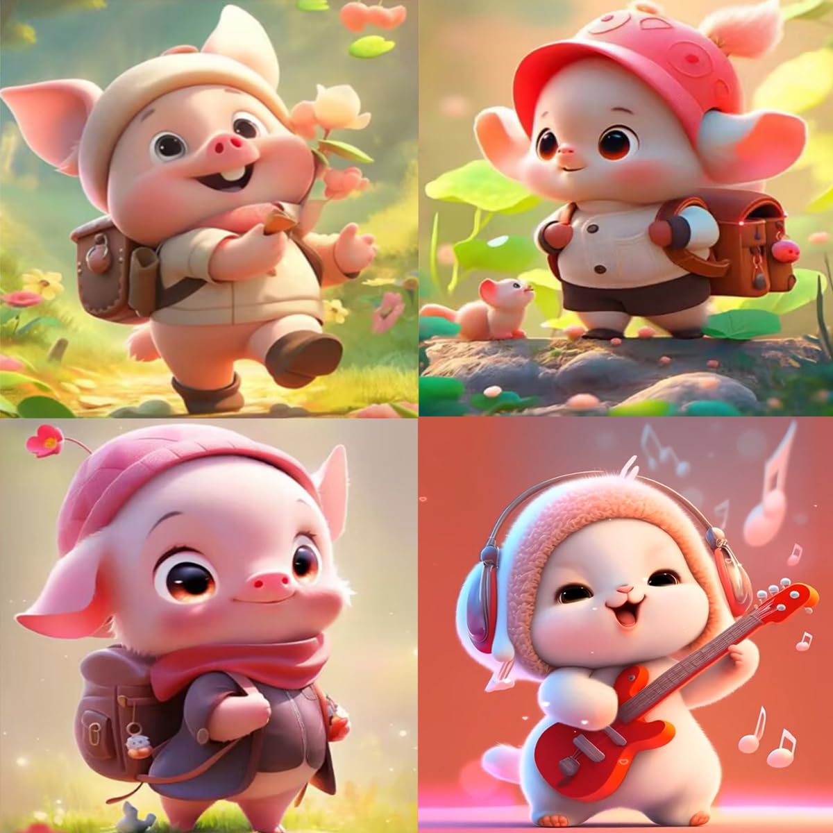 LEADINTOP ��������ɥ����� 4�祻�å� ưʪ 20X20cm ��������ɻɽ� ����Ž���դ������� ��������ɥڥ���ƥ��� ������������� ��...