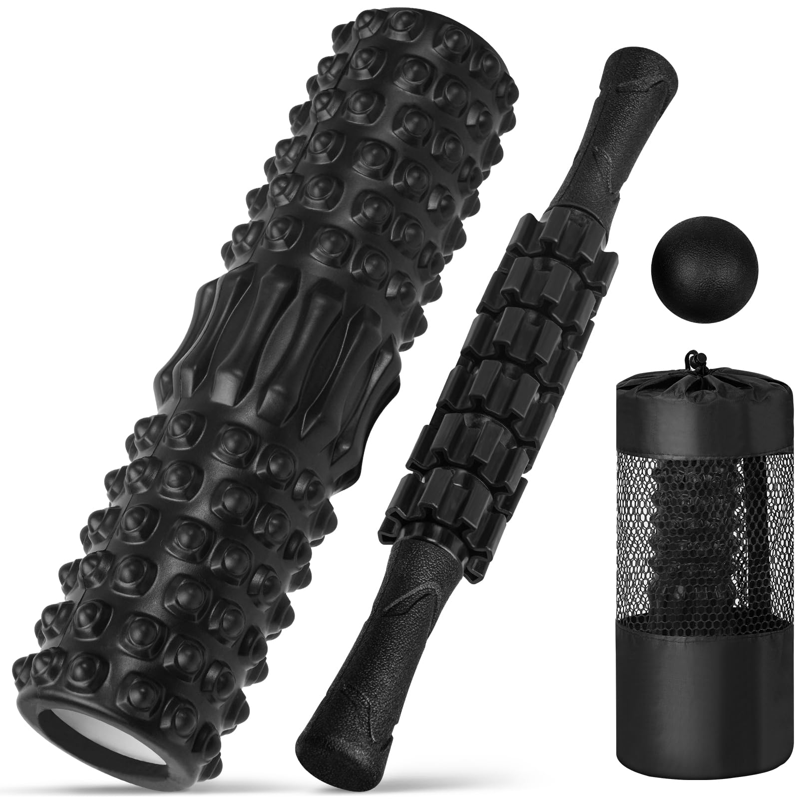 フォームローラー 筋膜ローラー ミニ 30cm x 8cm 指先のようなマッサージ 初心者 超軽量 筋膜 ローラー..