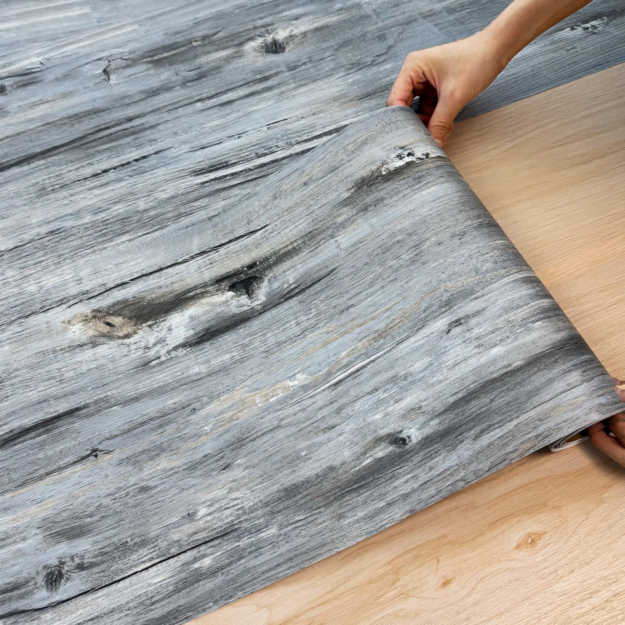 フロアタイル【超広幅30.5cm】木目 キズ残らず 工数削減設計 置くだ 貼るだけ クッション フロア マット 床 フロリング シート DIY 床材 玄関 床暖房 トイレ 店舗 洗面所 脱衣所 洗面台 リビング(30.5cmx5m/巻/約1畳、木目調 柄番