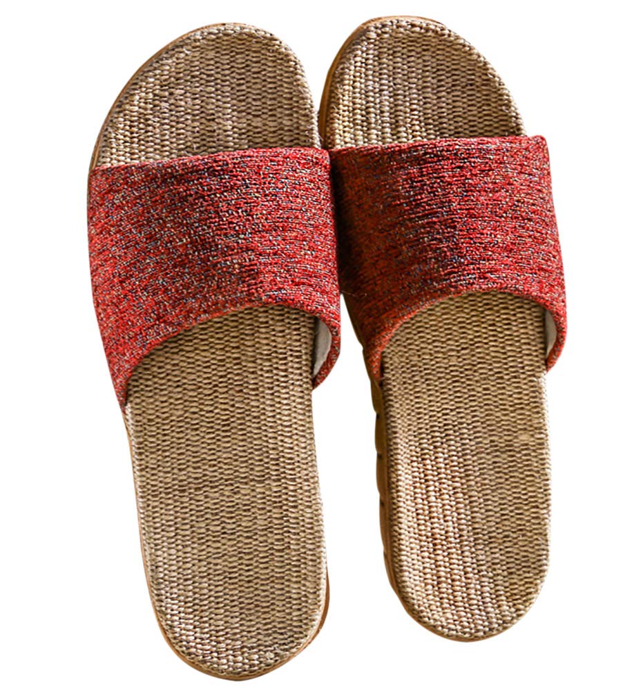 [Euyqs] レディース メンズ ルームシューズ 夏春 スリッパ 室内履きホームシューズ (レッド, measurement_24_point_5_centimeters)