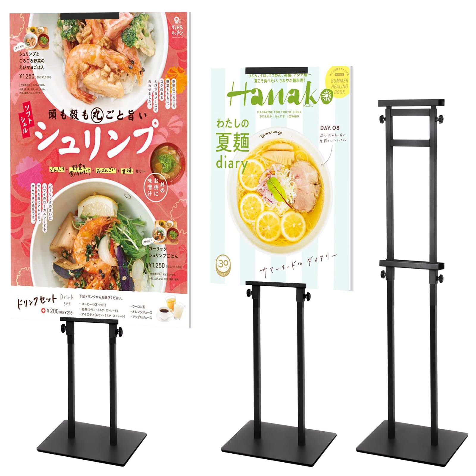 樂天商城 - VAIIGO 両面 立て看板 スタンドボード 重い案内板 調節可能高さ190 cm ポスタースタンド メニュースタンド 会社の情報板 お知らせボード 掲示板 スタンド 受付イベントの案内板 エントランス店舗用看板 屋内 屋外対応(ブラック)