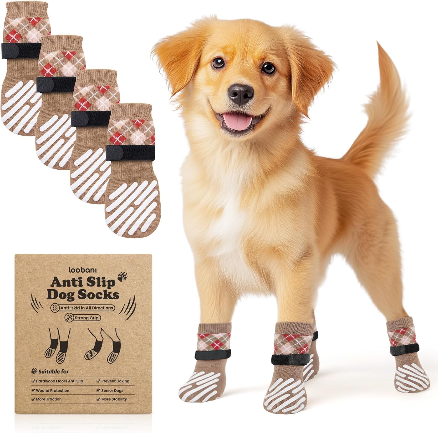 樂天商城 - 犬の足裏プロテクター (ブラウン, M)