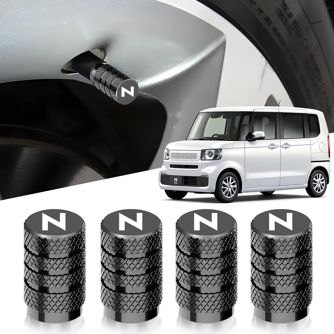 LUTU バルブキャップ N-BOX全シリーズ N系全シリーズ JF1 JF2 JF3 JF4 JF5 JF6アルミニウ材質 タイヤバ..