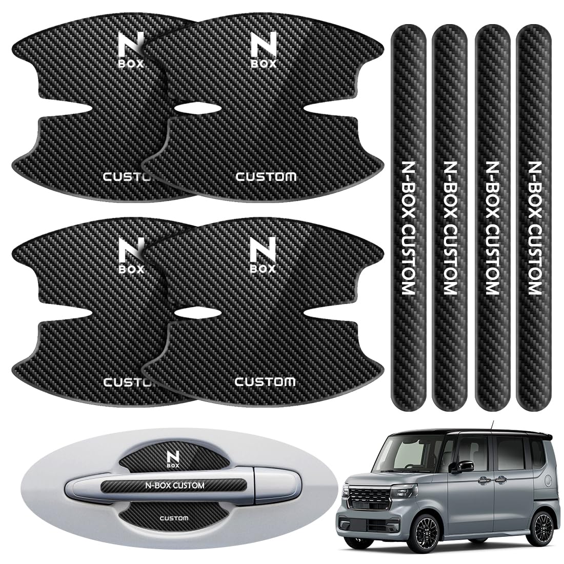 樂天商城 - LUTU 最新型 ドアハンドル プロテクター パーツ NBOXカスタム専用 N・BOXカスタム 2023(令和5)年10月 発売モデル専用 NBOXカスタムJF3 JF4 JF5 JF6も適用 キズ防止 滑り止め 手触りいい 塗装守り 取り付け簡単 厚みあ