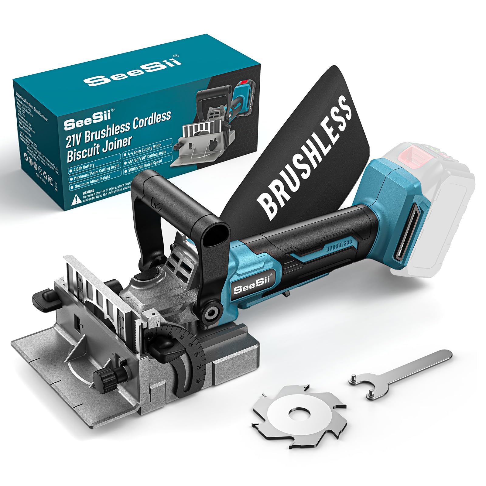 SEESII 充電式 ジョイントカッター 電動工具 18V 互換 コードレス 小型 高精度 深さ簡単調整 ブラシレ..