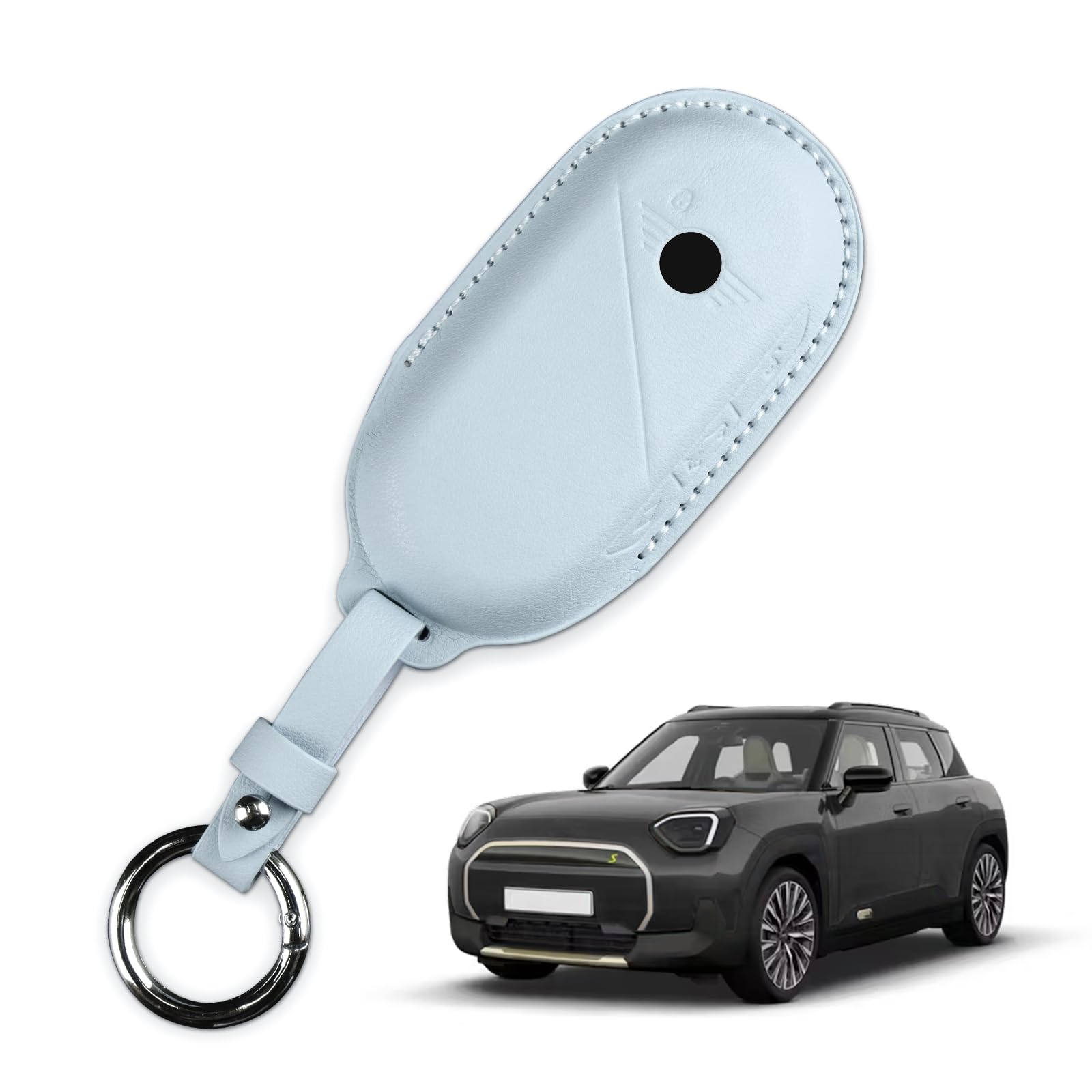 KUNGKIC ミニクーパー 2024 2025 S F65 F66 F67 カントリーマン U25 ACEMAN J05 用 レザープロテクター スマートキーケースキーホルダー