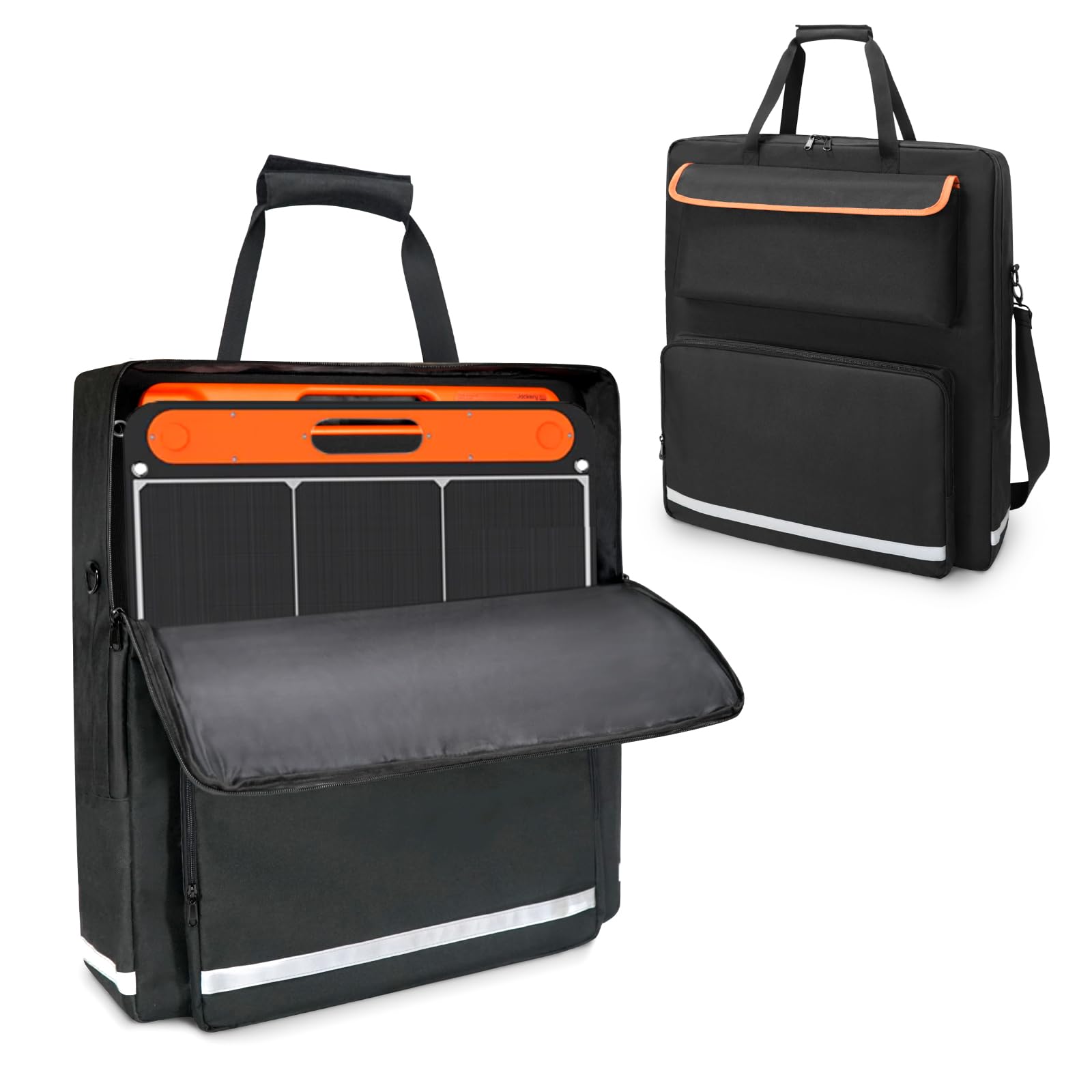 GIBLEA ソーラーパネル収納バッグ Jackery SolarSaga 100W/200W、ANKER SOLIX PS100 PS200に適合して 2枚収納 ソーラーパネルバッグ マルチポケット付き 軽量0.97kg 防水 防塵 厚底 2Way ソー