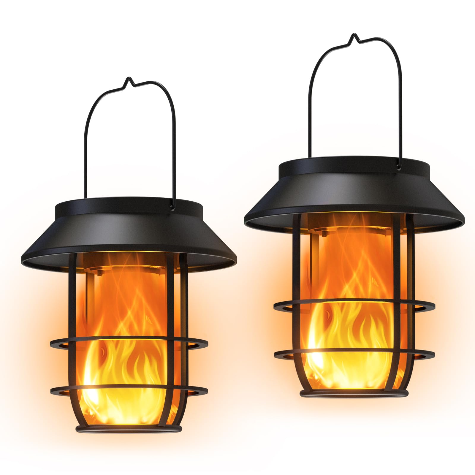 Letmy ソーラーライト 屋外 防水 ソーラーランタン ガーデンライト 鉄製 ゆられる 火炎 おしゃれ ledランタン 太陽光パネル充電 夜明け 自動オン/オ...